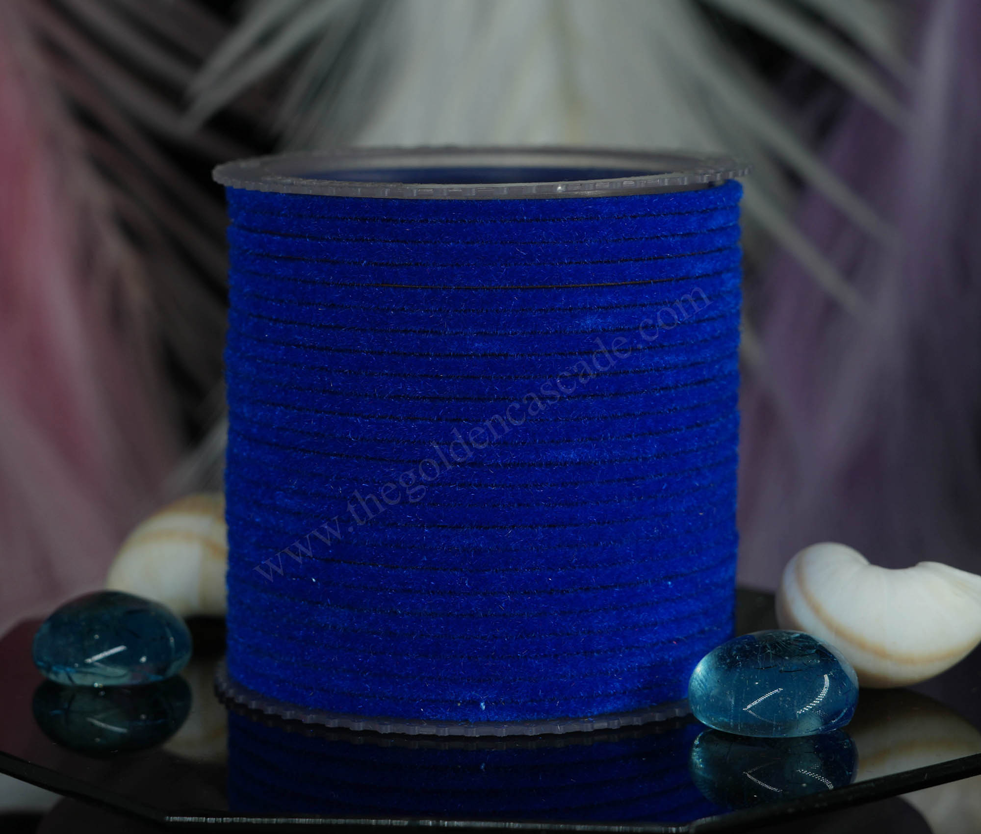 Fancy Royal Blue Color Velvet Metal Bangles Set for Women & Girls