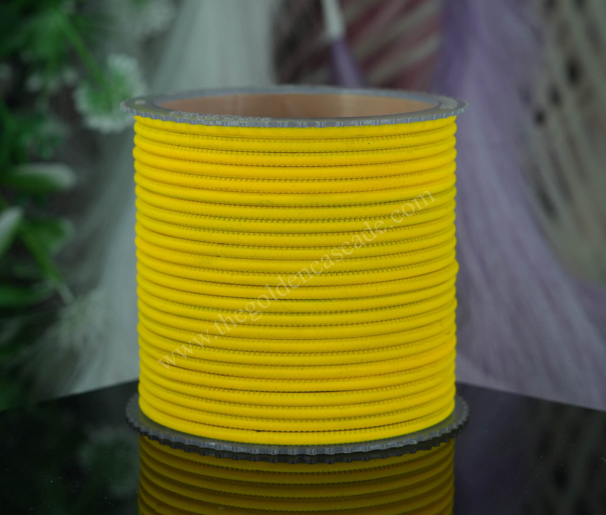 Fancy Yellow Color Plain Matt Metal Bangles Set for Women & Girls