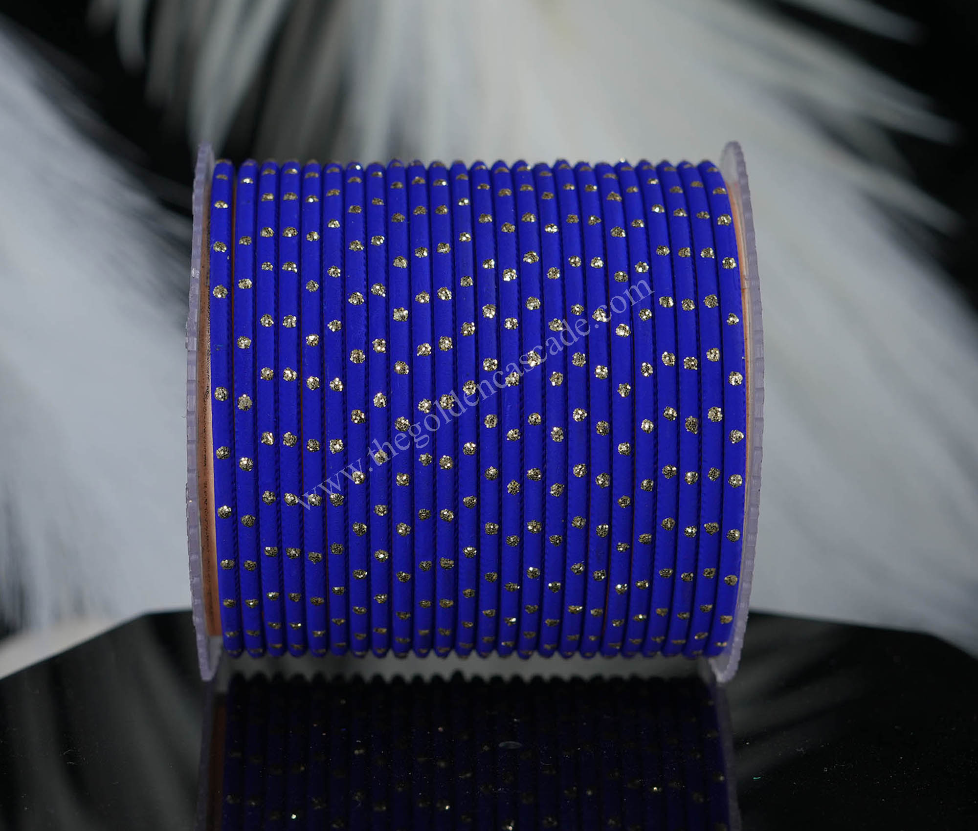 Fancy Navy Blue Color Dot Design Metal Bangles Set for Women & Girls