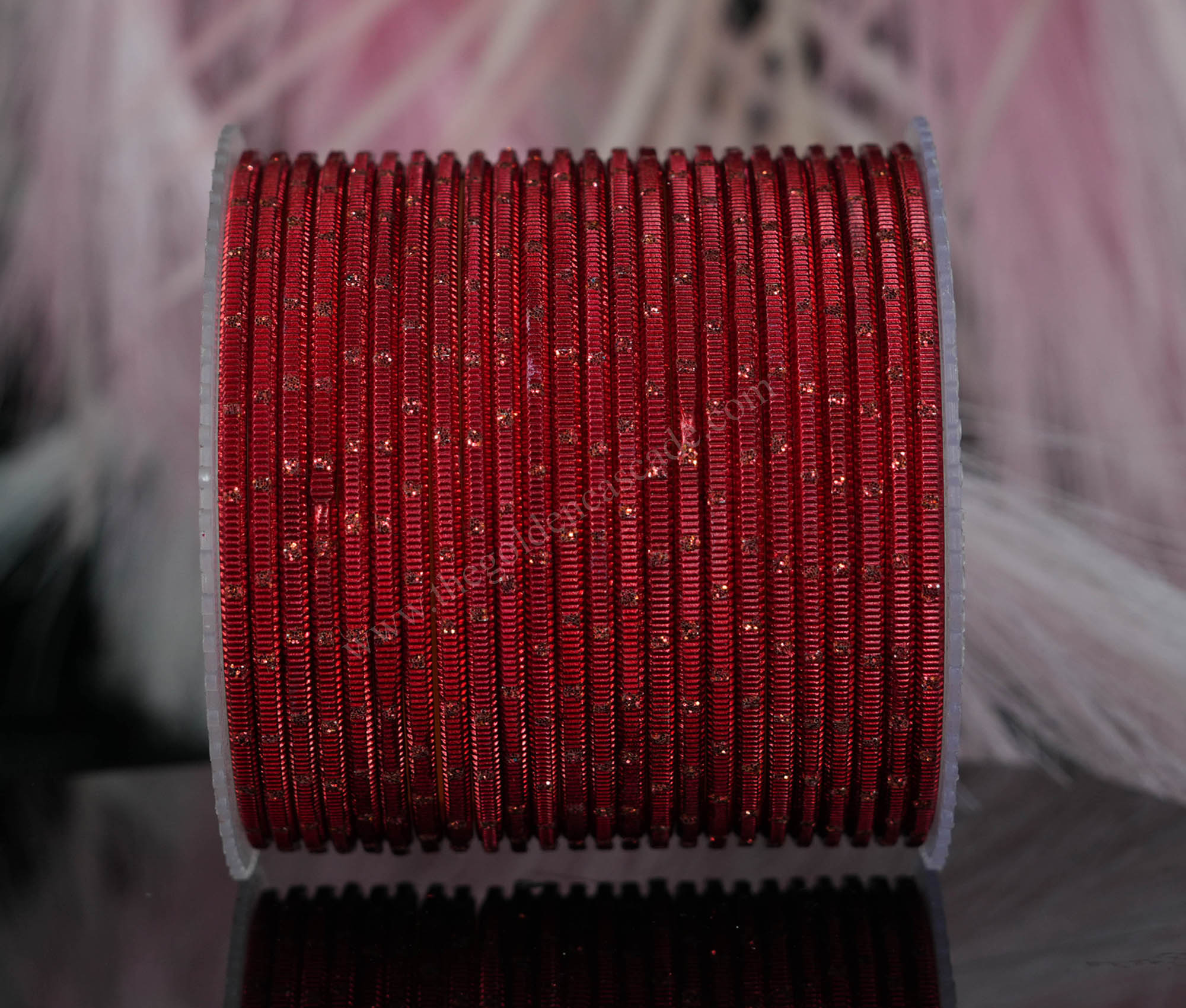 Fancy Red Color Cutting Design Pattern Metal Bangles for Women & Girl