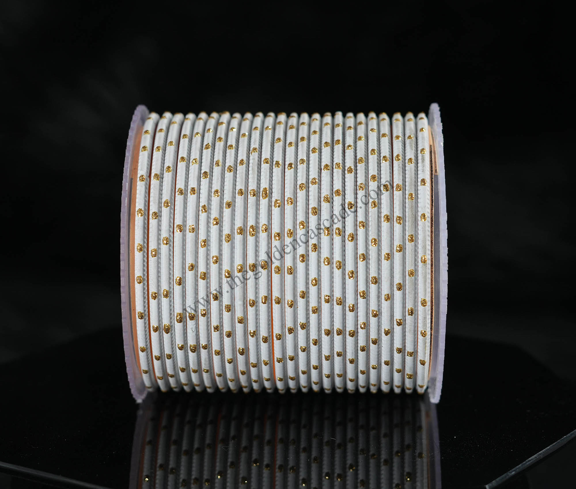 Fancy White Color Dot Design Metal Bangles Set for Women & Girls