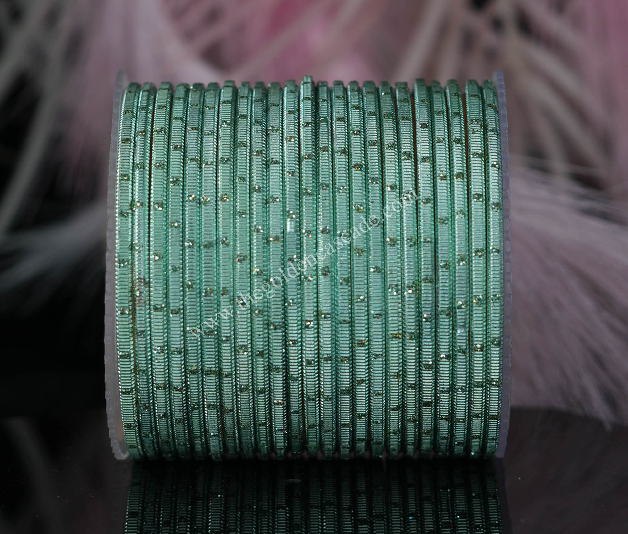 Fancy Pista Color Cutting Design Pattern Metal Bangles for Women & Girl