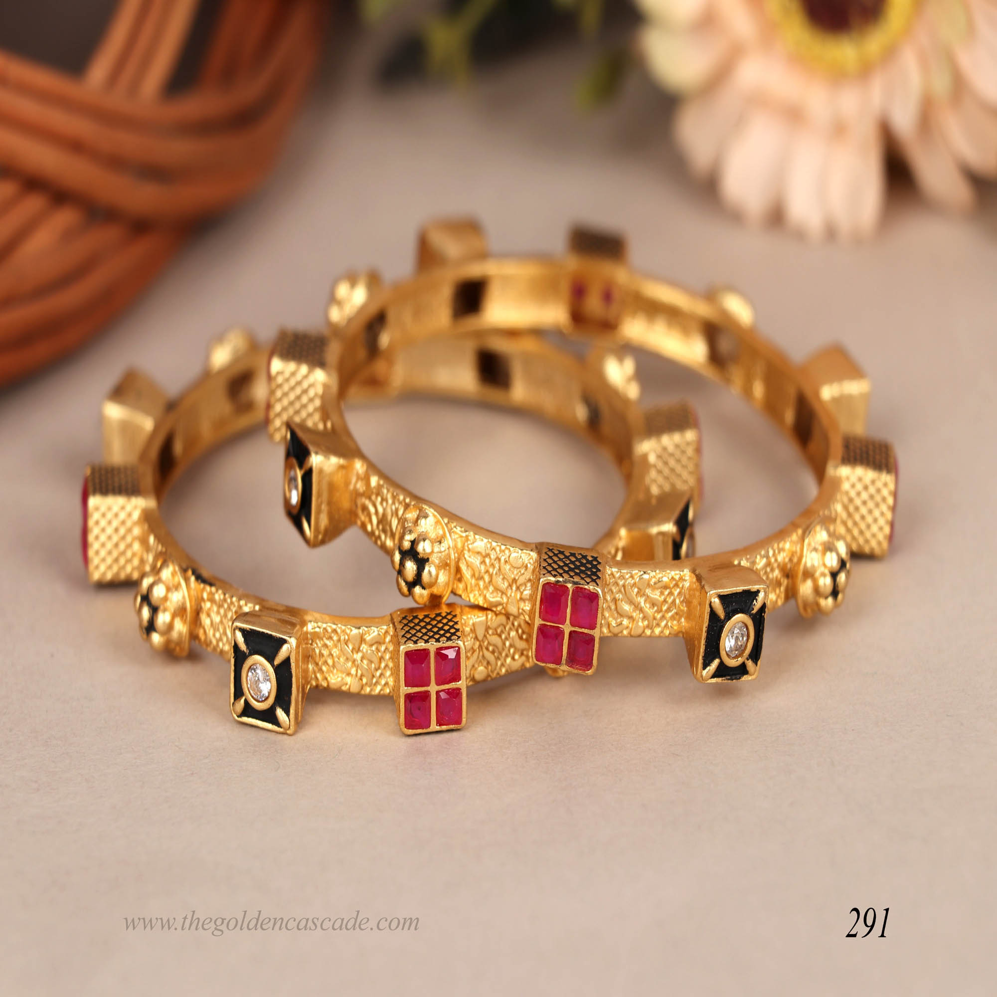 Beautiful Design Gold Plated Brass Kada / Bracelet Jewelry for Women & Girls / (AD-291)